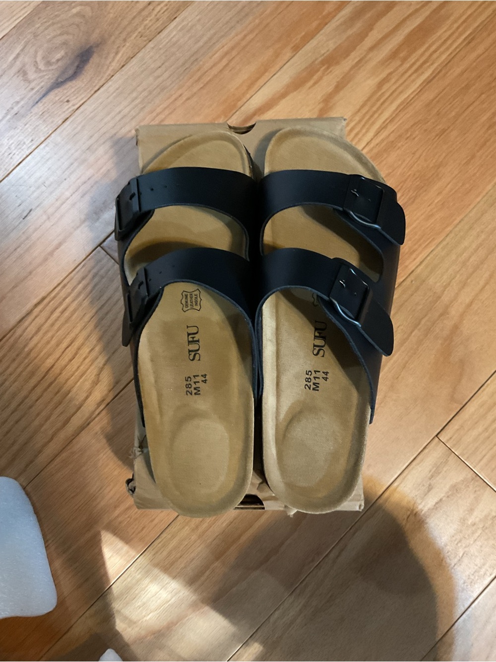 Classic Double-Strap Black Sandals